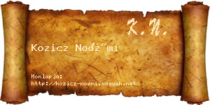 Kozicz Noémi névjegykártya
